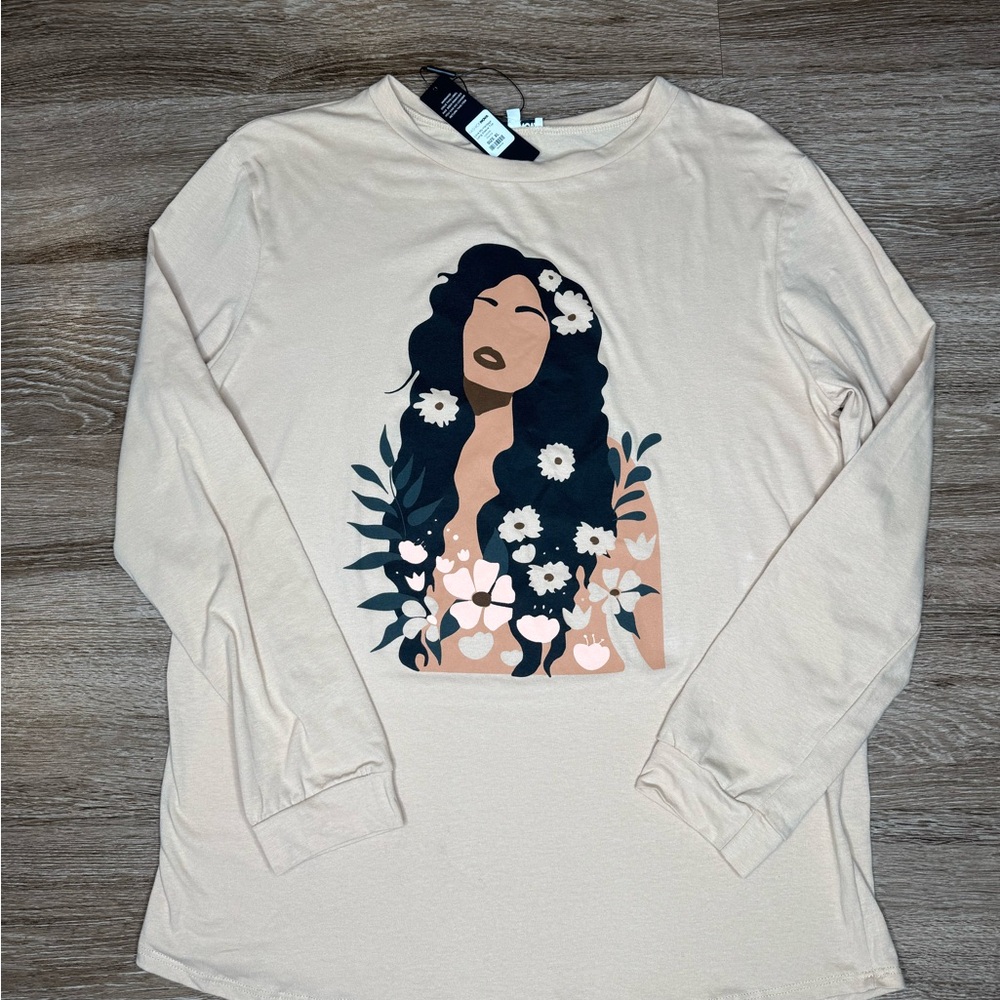 SOLD!!!! Fashion Nova Floral Graphic Long Sleeve Top